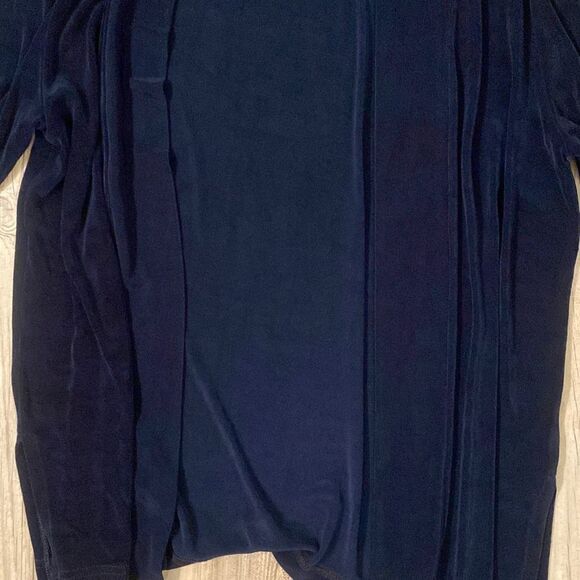 Picadilly Fashions Open Faced Velour Cardigan w Shoulder Pads Size Medium Midnig - Picture 4 of 6